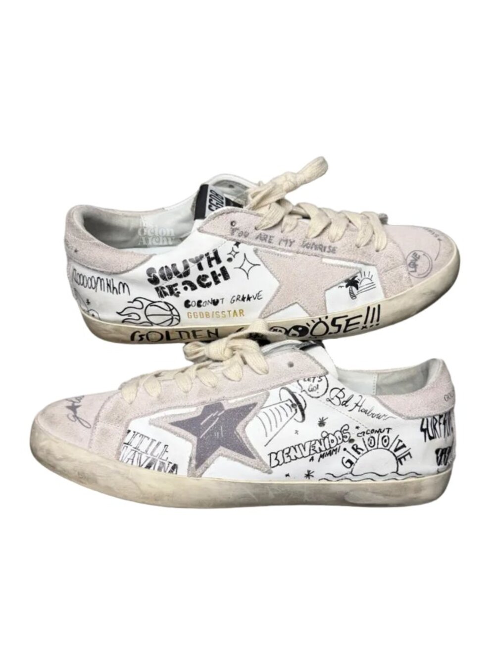 Size 40 Golden Goose Wmns Superstar 'Miami South Beach' GWF00101 Pre-Owned - Picture 5 of 11